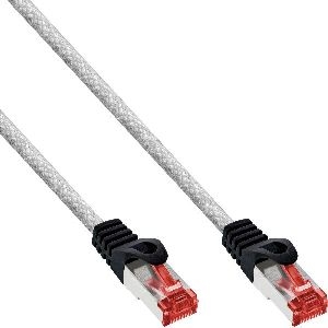 InLine® Patchkabel, S/FTP (PiMf), Cat.6, 250MHz, PVC, Kupfer, transparent, 1m 76411T