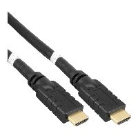 InLine® HDMI-High Speed Kabel mit Eth., ST / ST, aktiv, schwarz / gold, 40m 17040P