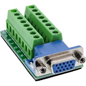InLine® Terminalblock, VGA (HD15), Buchse, 2-reihig, Schraubklemme 92503A