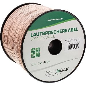 InLine® Lautsprecherkabel, 2x 2,5mm², CCA, transparent, 100m 98300T