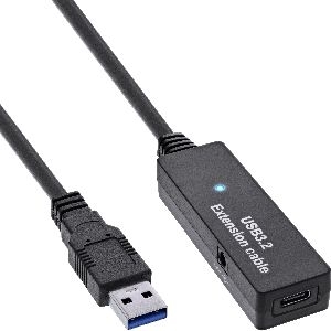 InLine® USB 3.2 Gen.1 Aktiv-Verlängerung, USB-A Stecker an USB-C Buchse, 5m 35650B