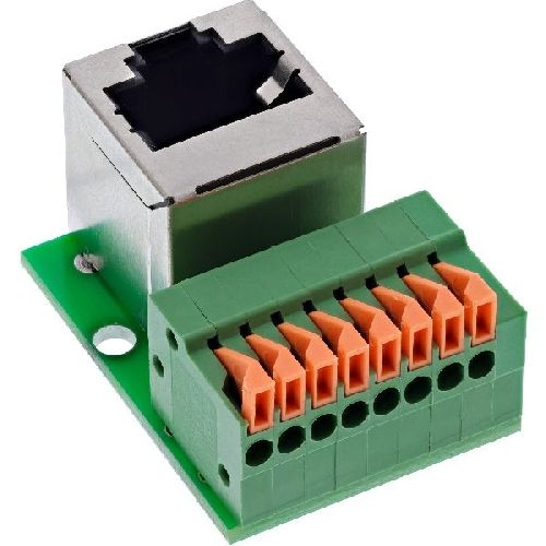 InLine® RJ45 Buchse an Push-In-Klemme, 8-polig, Cat.5e, gewinkelt 92505G