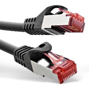 InLine® Patchkabel, S/FTP (PiMf), Cat.6, 250MHz, PVC, Kupfer, schwarz, 0,25m 76422S