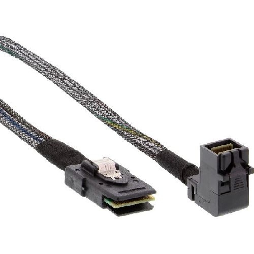 InLine® Mini-SAS HD Kabel, SFF-8643 gewinkelt zu SFF-8087, mit Sideband, 0,5m 27629A