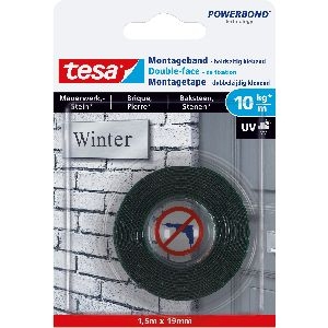 tesa Montageband, 1,5m x 19mm, für Mauerwerk und Stein, bis zu 10kg/m, grün 11620M