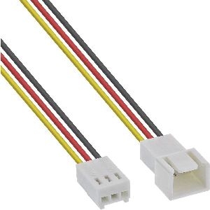 InLine® Lüfterkabel Verlängerung, 3pol Molex Stecker/Buchse, Tachosignal, 0,6m 33328L