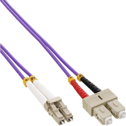 InLine® LWL Duplex Kabel, LC/SC, 50/125µm, OM4, 7,5m 88647P