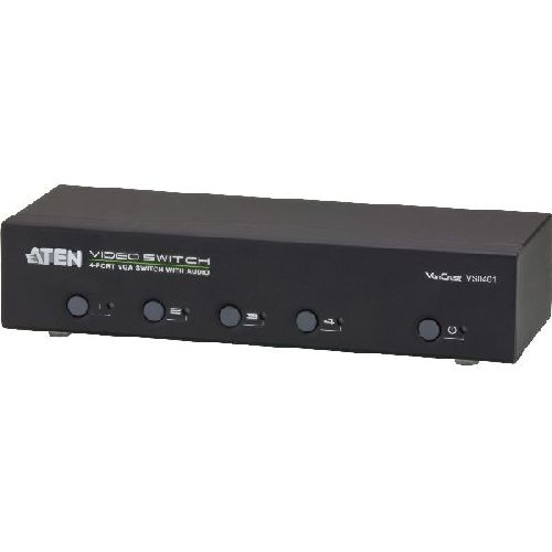 ATEN VS0401 Monitor-Umschalter VGA 4-fach, mit Audio, über RS-232 steuerbar 57764B