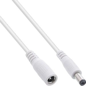 InLine® DC Verlängerungskabel, DC Stecker/Buchse 5,5x2,5mm, AWG 18, weiß, 0,5m 26955F