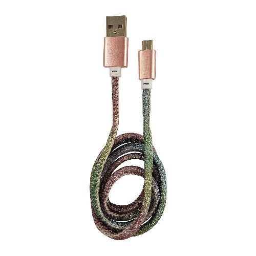LC-Power LC-C-USB-MICRO-1M-4 USB A zu Micro-USB Kabel, Disco-Glitzer, 1m 31332D