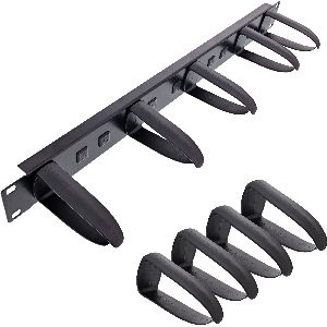 InLine® 19&quot; Kabelführungspanel, 5 Kunststoffbügel abnehmbar, RAL 9005, schwarz 19110W