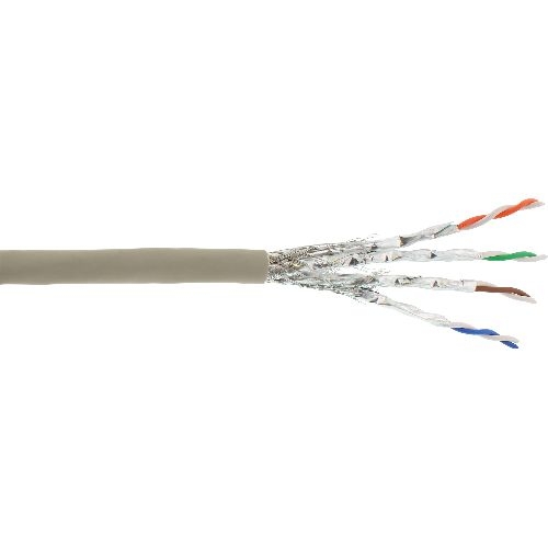 InLine® Patchkab., S/FTP (PiMf), Cat.6A, 500MHz, halogenfrei, Kupfer, grau, 100m 76899