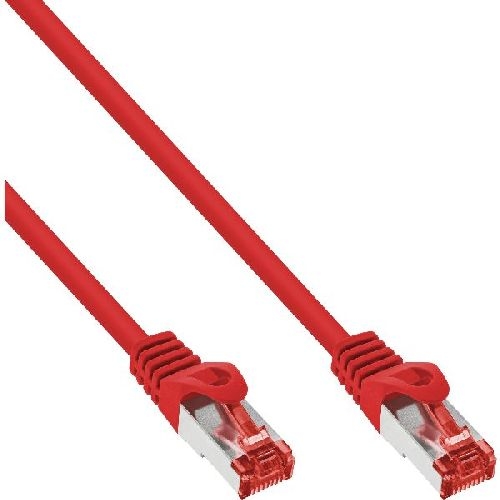InLine® Patchkabel, S/FTP (PiMf), Cat.6, 250MHz, PVC, Kupfer, rot, 0,25m 76422R