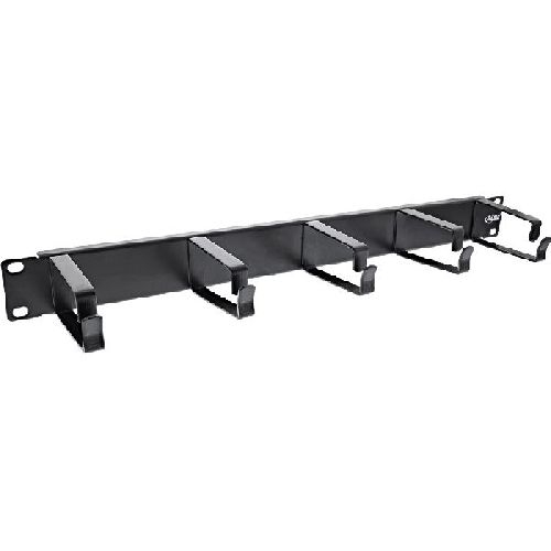 InLine® 19 Kabelführungspanel, 5 große Bügel, RAL9005, schwarz 19110C