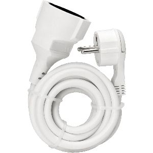 Kopp Strom-Verlängerung Schutzkontakt Winkelstecker extra flach, weiß, 5m 16235W