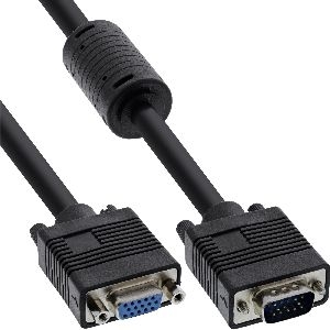 InLine® S-VGA Verlängerung, 15pol HD Stecker / Buchse, schwarz, 0,3m 17703B