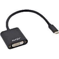 InLine 64103B InLine® USB Display Konverter, USB Typ-C Stecker zu DVI Buchse (DP Alt Mode), schwarz,