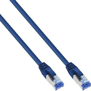 InLine® Patchkabel, S/FTP (PiMf), Cat.6A, halogenfrei, blau, 5m 76805B
