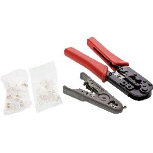 InLine® Crimpzangen-Set für RJ45 ST, inkl. Zange, Abisolierer und Westernstecker 74100I