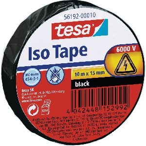 tesa Isolierklebeband, 10m x 15mm, schwarz 11626