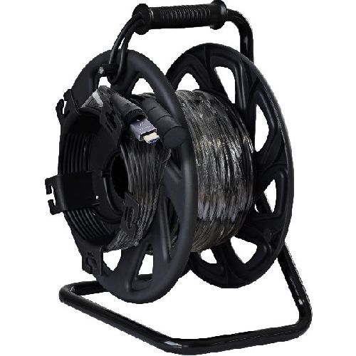 InLine® HDMI Kabeltrommel, AOC HDMI 2.1 Kabel, 8K/60Hz, armiert, schwarz, 90m 17990T