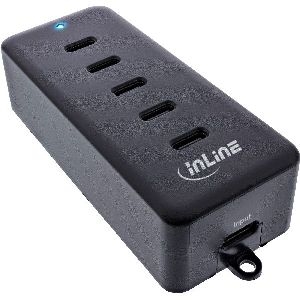 InLine® 5-Port USB-C PowerHub, Ladegerät-Erweiterung, 100W, schwarz 31515D