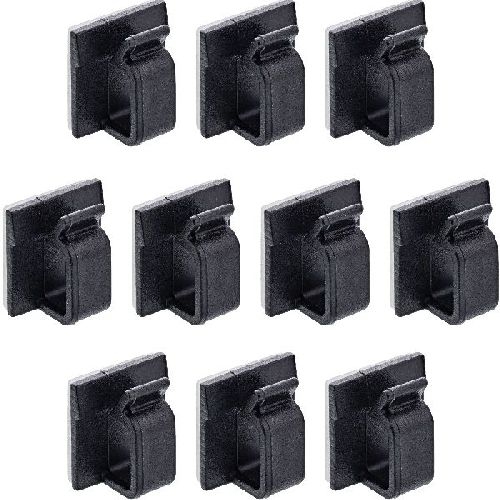 10er Pack InLine® Kabelmanager Klebesockel M, Nylon, 3M-Klebepad, schwarz 59971E