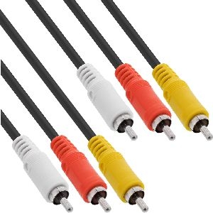 InLine® Cinch Kabel, Audio/Video 3x Cinch, Stecker / Stecker, 10m 89610