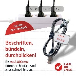 Label-The-Cable LTC MINI TAGS Kabeletiketten 10er Set schwarz 59931S