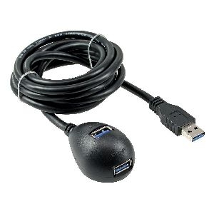 InLine® USB 3.2 Gen.1 Verl., USB A Stecker / Buchse, schwarz, mit Standfuß, 2m 35652