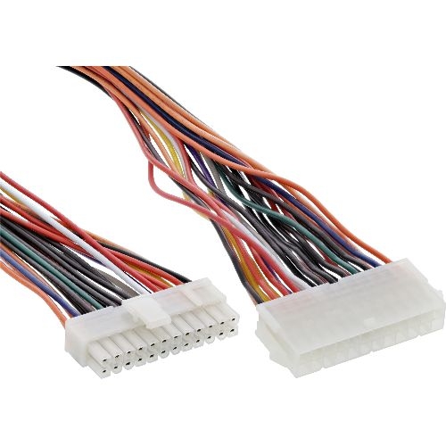 InLine® Strom Verlängerung intern, 24pol ATX Buchse auf 20+4pol Stecker, 0,45m 26629A