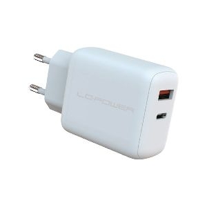 LC-Power LC-GAN-45, USB-Netzteil GaN, 1x USB-C, 1x USB-A, 45W, weiß 26608X