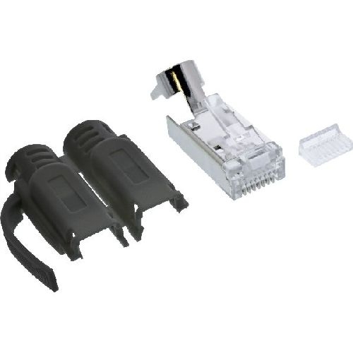 InLine® Crimpstecker Cat.6A RJ45 geschirmt, 3-teilig schwarz 10er Pack 76006S