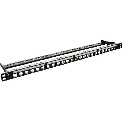 InLine® Patchfeld Leerblech 24-fach, für RJ45 Keystone Snap-In 19/0.5HE schwarz 76824C