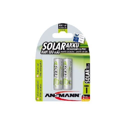 ANSMANN 5035513 NiMH-Akku Mignon AA, SOLAR, 800mAh, 2er-Pack 01068I