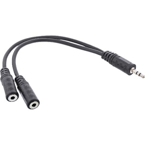 InLine® Klinken Y-Kabel, 3,5mm Klinke ST an 2x 3,5mm Klinke BU, Stereo, 1m 99300A