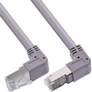 InLine® Patchkabel oben/unten gewinkelt, S/FTP (PiMf), Cat.6, PVC, grau, 1,22m S-76603U-1.22