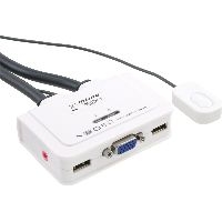InLine® KVM Switch, 2-fach, VGA, USB, mit Audio, integr. Kabel 60613I