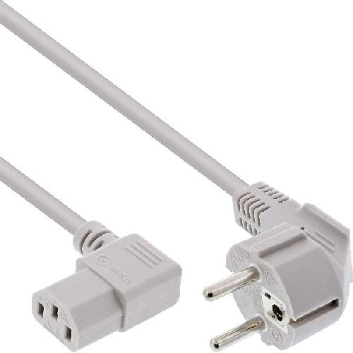 InLine® Netzkabel, Schutzkontakt gew. auf Kaltgerätest. C13 rechts gew. gr.1,8m 16647A