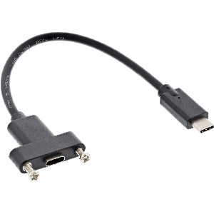 InLine® USB 3.2 Gen.2 Adapterkabel, Stecker C auf Einbaubuchse C, 0,20m 33441G
