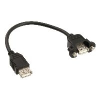 InLine® USB 2.0 Adapterkabel, Buchse A auf Einbaubuchse A, 0,2m 33441D