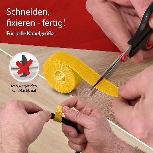 Label-The-Cable LTC PRO Roll Strap, doppelseitige Klettbandrolle, 25m, gelb 59935C