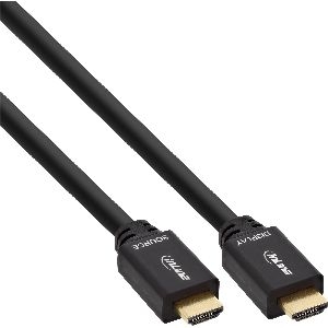 InLine® HDMI-High Speed Kabel mit Ethernet, ST / ST, aktiv, schwarz / gold, 30m 17030P