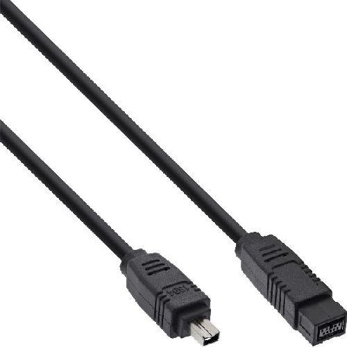 InLine® FireWire Kabel, IEEE1394 4pol Stecker zu 9pol Stecker, schwarz, 1,8m 34902