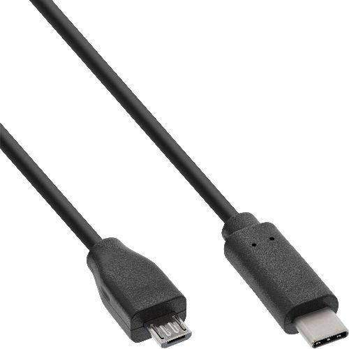 InLine® USB 2.0 Kabel, USB-C Stecker an Micro-B, schwarz, 1m 35741