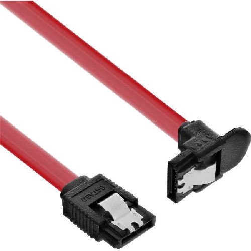 InLine® SATA 6Gb/s Kabel, mit Lasche, gewinkelt, 0,75m 27307W