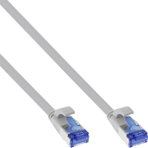InLine® Patchkabel flach, U/FTP, Cat.6A, TPE halogenfrei, grau, 20m 75720
