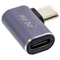 InLine® USB4 Adapter, USB-C Stecker/Buchse rechts/links gewinkelt, Aluminium 35900B