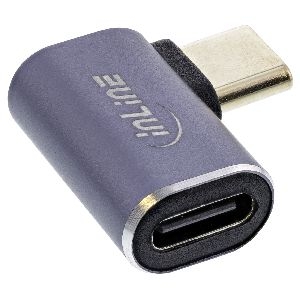 InLine® USB4 Adapter, USB-C Stecker/Buchse rechts/links gewinkelt, Aluminium 35900B