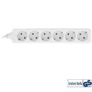 InLine® Steckdosenleiste, 6-fach Schutzkontakt, weiß, 3m 16463W